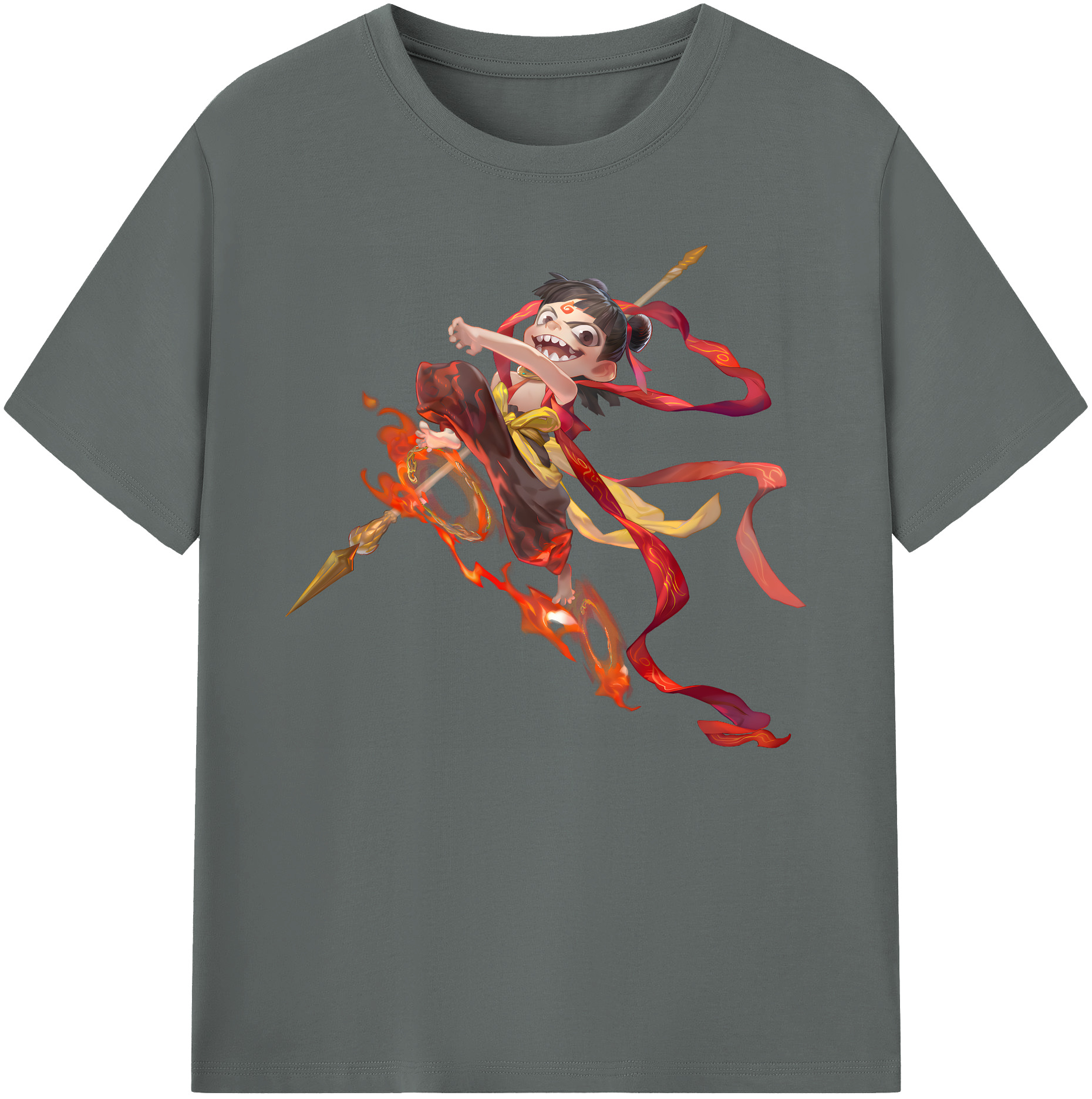 （画像用） Ne Zha 2 ナタ 魔童の大暴れ 綿100％ メンズ半袖Tシャツ｜肌触りやわらか＆通気性